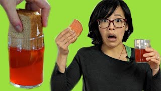 HAWAIIAN PUNCH Dipped TUNA FISH Sandwich  Adrienne Bailons WEIRD Food Combos Taste Test [upl. by Acirea463]