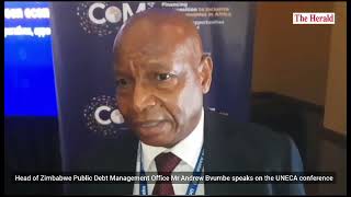 Head of Zimbabwe Public Debt Management Office Mr Andrew Bvumbe speaks on the UNECA conference [upl. by Laurianne]