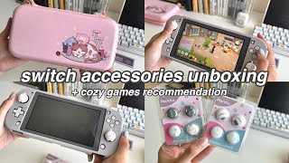 Nintendo Switch Lite Accessories Unboxing  Cozy Games Recommendation  Chill ASMR [upl. by Mars472]