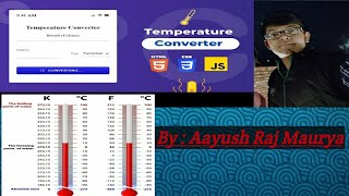 Temperature Convertor Website  Temperature Convertor using HTML CSS JavaScript [upl. by Aerdnaeel333]