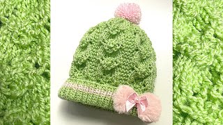 GORRO EM TRICÔ PARA BEBÊ  PONTO ANJINHOSININHO [upl. by Norse]