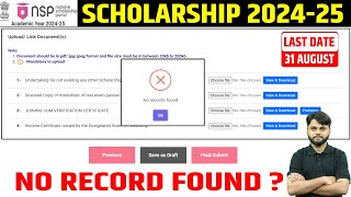 NSP Scholarship 202425 No Record Found  NSP Scholarship 202425 Apply Problem  NSP New Update [upl. by Ettennil65]