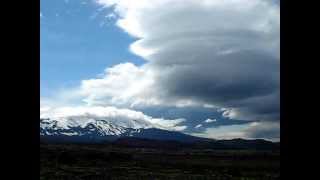 Clouds timelapse of a lee wave during a foehn episode Mount Hekla Iceland [upl. by Andreana]