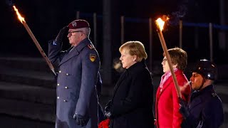 quotDeutschlandliedquot  Farawell Honors of Angela Merkel as Chancellor of Germany in Berlin 2021 [upl. by Wsan]