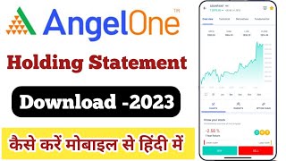 Angel one holding statement download  Demat account holding statement angel broking  Angel one [upl. by Aicirtak]