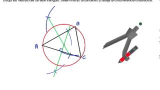 Mediatrices de un triángulo circuncentro y circunferencia circunscrita [upl. by Nollid]