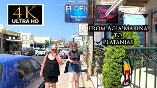 Walking From Agia Marina To Platanias This Was Unexpected  4K Walking Tour [upl. by Haral]