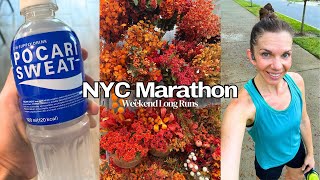 NYC Marathon Training  Weekend Long Run  Lotte Market amp Fall Decor  8 Weeks Out [upl. by Nnaecarg]