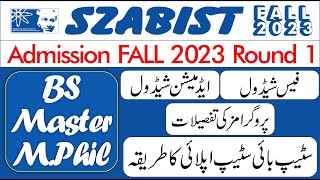 SZABIST Admissions 2023  How To Apply SZABIST 2023  Admission Schedule  FEE Structure  SZABIST [upl. by Etnoed]