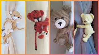 Top BeautifulElegant Free Crochet Curtain Holders Crochet CatBearCartoonDoll Curtain Tiebacks [upl. by Balliol753]