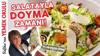 Dünyanın En Lezzetli Ton Balıklı Salata Tarifi  Doyurucu Salata Nasıl Yapılır  Enfes Salata Sosu [upl. by Llerrot]