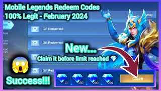 Mobile Legends Redeem Codes February 21 2024  MLBB Diamond Codes Today  mL Aspirants Event 2024 [upl. by Nulubez396]