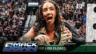 Michin leaves Chelsea Green a mess in Dumpster Match SmackDown highlights Oct 4 2024 [upl. by Noevad179]