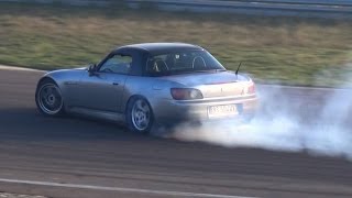 380HP TURBO Honda S2000  Powerslides Drifts amp Flames On Track [upl. by Atyekram824]