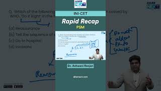 INICET  PSM Rapid Recap  Dr Ashwani Ranjan inicet rapidrevision psm [upl. by Illak669]