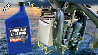 How to add or refill your Trim and tilt fluid on an outboard [upl. by Auqinahs546]