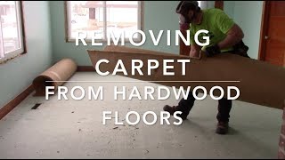 Removing Carpet amp Linoleum Glue From Hardwood Floors  1950s Rental Property Renovation Part 2 [upl. by Orgell617]