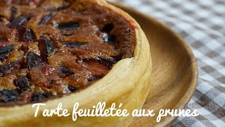 Tarte aux prunes feuilletée express plum tart subtitled [upl. by Lizette]