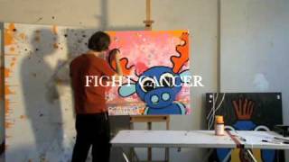 Raymond Hoogendorp painting for art auction Fight Cancer SAS BAL Beurs van Berlage Amsterdam [upl. by Rednael]