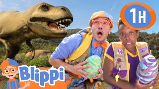 Blippi and Meekah Escape the Dinosaur Chase  Blippi amp Meekah Challenges and Games for Kids [upl. by Eustashe]