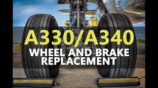 AIRCRAFT  A330A340 Main Landing Gear Wheel amp Brake Removal  Installation [upl. by Selmner858]