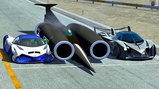 SSC Thrust vs Devel Sixteen 2014 vs Devel Sixteen 2019  Drag Race 20 KM [upl. by Jahdol543]