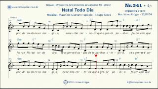 NATAL TODO DIA   Notas musicais letra acordes karaoke [upl. by Nosniv]