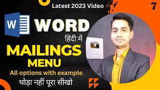 Complete Microsoft Word Tutorial  Mailings MenuTab In Word Hindi [upl. by Silvain]