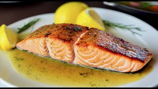 Perfect Pan Seared Salmon WithLemon Butter Sauce In 10 Minutes Easy Salmon Recipe [upl. by Munro]