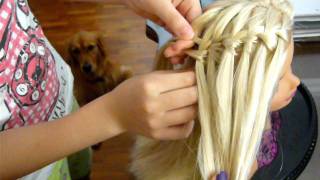 Tutorial How to do a waterfall Braid not twisted [upl. by Enelrad]