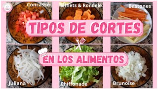 🔪 CORTES BÁSICOS EN LOS ALIMENTOS  CUÁNTOS TIPOS DE CORTES HAY Y CUÁLES SON CLASE 4 [upl. by Ettesoj]