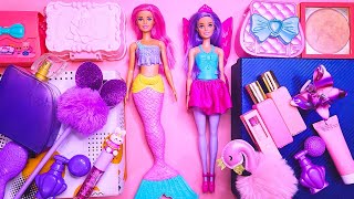 Mermaids  Elsa amp Anna toddlers  Barbie dolls  pool fun  floaties  water fun [upl. by Garratt]