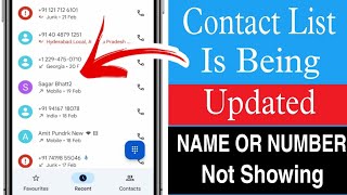 Contact List Is Being Updated Problem Solve  Name Or Number Not Show Problem Fix [upl. by Albur447]