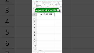 DIY Digital Clock Using VBA in Excel [upl. by Amalea245]