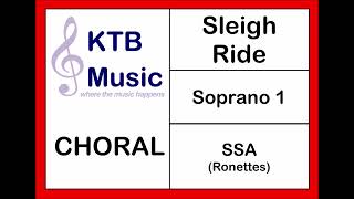 Sleigh Ride Ronettes SSA Choir Soprano 1 Part Only [upl. by Nevyar457]