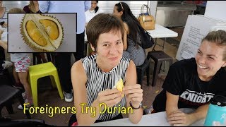 Expat Americans Eat Durian in Singapore  Expats Everywhere [upl. by Mahgem]