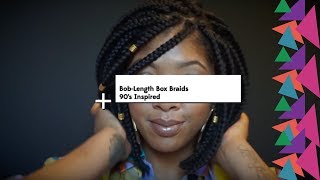 How To 6 Ways to Style Bob Box Braids  90s Inspired [upl. by Lotti898]