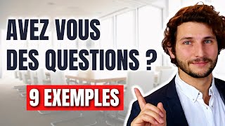 9 QUESTIONS à POSER à la fin dun entretien dembauche avez vous des questions [upl. by Lalad]