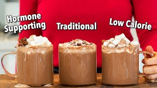 THE BEST HEALTHY HOT CHOCOLATE 3 ways  dairy free amp low carb option [upl. by Lletnohs]