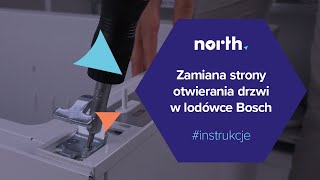 Zmiana strony otwierania drzwi chłodziarki i zamrażarki w lodówce Bosch  Northpl [upl. by Suoivatra]