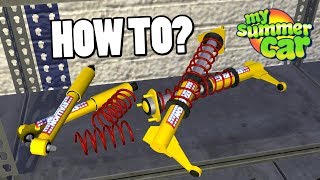 HOW TO INSTALL RALLY SUSPENSION w bolt size  MY SUMMER CAR [upl. by Beora]