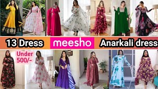 Huge Meesho party wear Anarkali dress haul under 500 ✨💝 DIWALI outfit 🪔🎉🎁 Honest review [upl. by Ubald79]