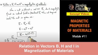 Class 12 Physics  Magnetic Properties  11 Relation in Vectors B H amp I in Magnetization [upl. by Darlleen]