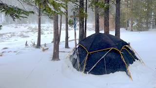 Hot Tent Camping In A Blizzard  ASMR [upl. by Imalda]