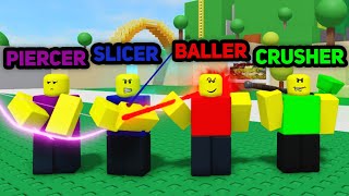 We became the BALLER SLICER PIERCER and CRUSHER in Combat Warriors Roblox [upl. by Cohleen]