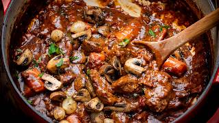 Beef Bourguignon  The Most Comforting Classic French Stew [upl. by Pomfrey830]