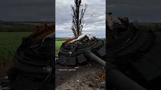 A destroyed Russian T80 BVM tank somewhere on the front lines warinukraine russia tanks shorts [upl. by Notlim]