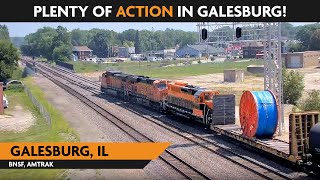 Galesburg Illinois USA  Virtual Railfan LIVE [upl. by Kenwee]