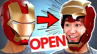 Cardboard Iron Man Helmet That OPENS DIY No Electronics [upl. by Fanning720]