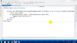 How to Compare DateTimePicker Control in VB NET 2012 [upl. by Kendyl]